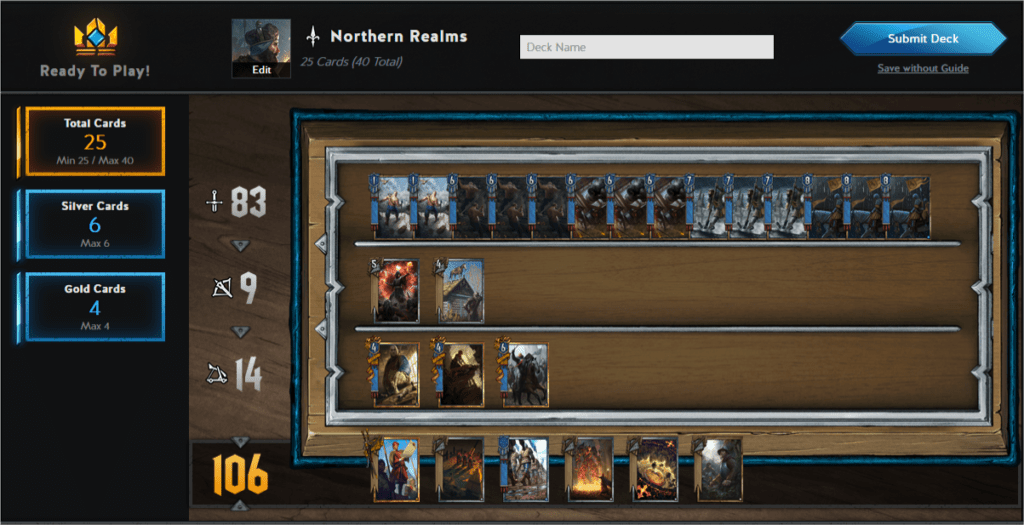 Gwent decks. Northern Realms.